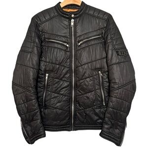 Diesel Vintage Y2K Men’s Size M Black Quilted Moto Jacket